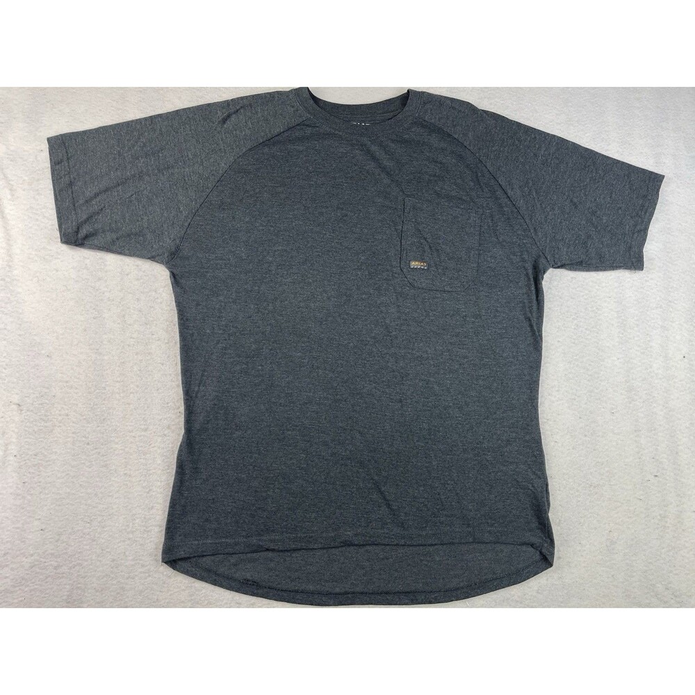 Ariat Rebar Men’s Large Dark Gray Pocket Short Sleeve T-Shirt